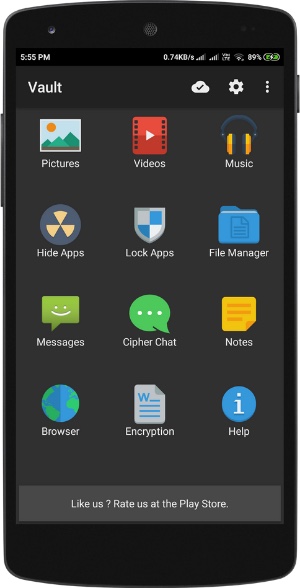 App Main Screen